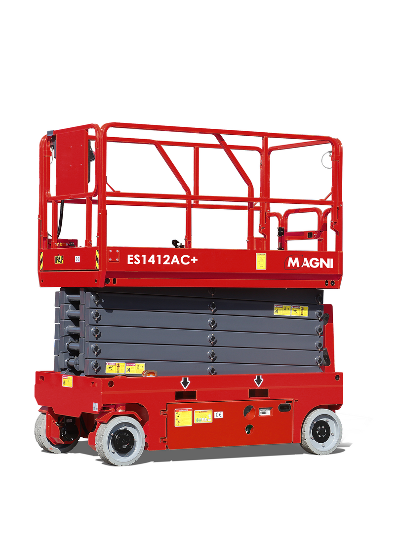 1_ES1412ACplus-copertina.png MAGNI ES1412AC+ Elektro-Scherenarbeitsbühne 13,8 mtr. – Bild 1