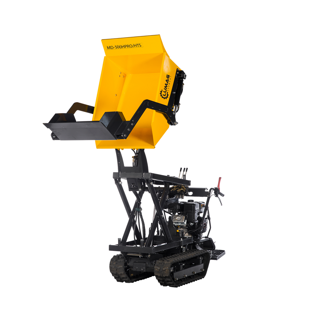 zoom-pb-md500hprohts-3.png LUMAG MD500HPROHTS Minidumper Hochkipper mit Frontkippmulde und Selbstladeschaufel 500 kg Zuladung – Bild 1